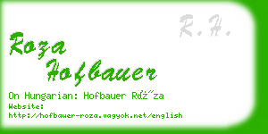 roza hofbauer business card